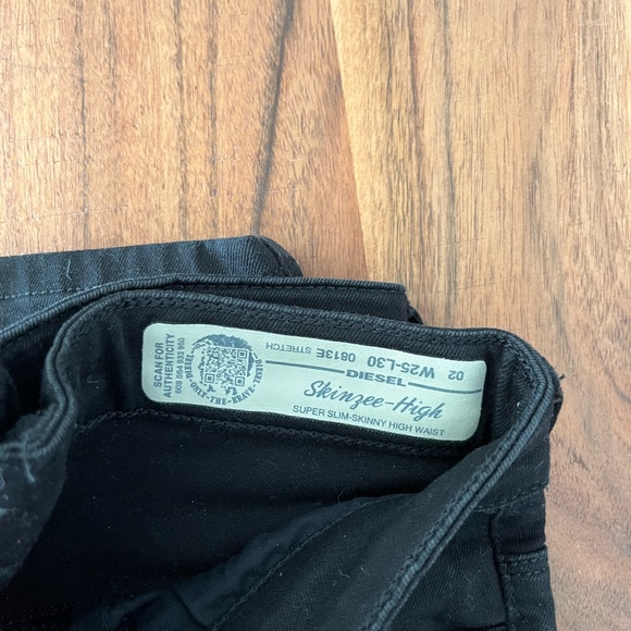 skinny high rise diesel black jeans size 25 L30 - Picture 2 of 4